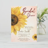 Zonnebloem herfst bruids douche uitnodiging sjablo (Staand voorkant)