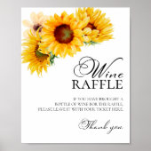 Zonnebloem Herfst Bruidsfeest Wijn Raffle Spelbord Poster (Voorkant)