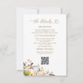 Zonnebloem herfst bruiloft details behuizing Kaart (Voorkant)