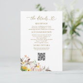 Zonnebloem herfst bruiloft details behuizing Kaart (Staand voorkant)