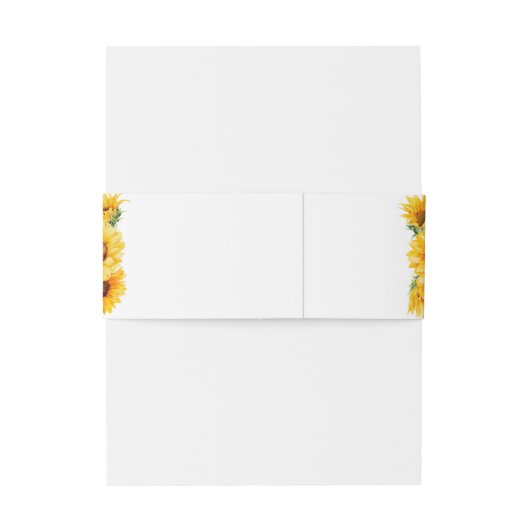 Zonnebloem herfst bruiloft uitnodiging buik band uitnodigingen wikkel (Achterkant Voorbeeld)