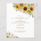 Zonnebloem Herfst Budget Bruidsfeest Uitnodigingen Flyer (Voorkant)