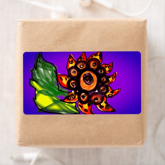 Zonnebloem herfst etiket (Insitu)