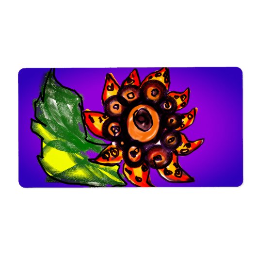 Zonnebloem herfst etiket (Voorkant)