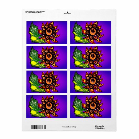 Zonnebloem herfst etiket (Full Sheet)