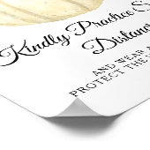 Zonnebloem Herfst Floral Pumpkin Sociale Afstand Poster (Hoek)