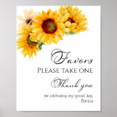 Zonnebloem Herfst Floral Vrijgezellenfeest Favors  Poster (Voorkant)