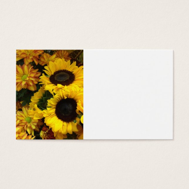 Zonnebloem Herfst Flowers Visitekaartje (Voorkant)