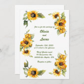 Zonnebloem Herfst: Gepersonaliseerde bruiloft uitn Kaart (Voorkant / Achterkant)