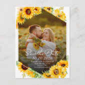 Zonnebloem Herfst Herfst Foto Huwelijk Save the Da Briefkaart (Voorkant)
