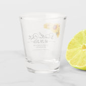 Zonnebloem Herfst Herfst Huwelijk Save the Date Shot Glas (Achterkant)