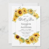 Zonnebloem Herfst Herfst in Liefde Fotobruiloft Kaart (Voorkant)
