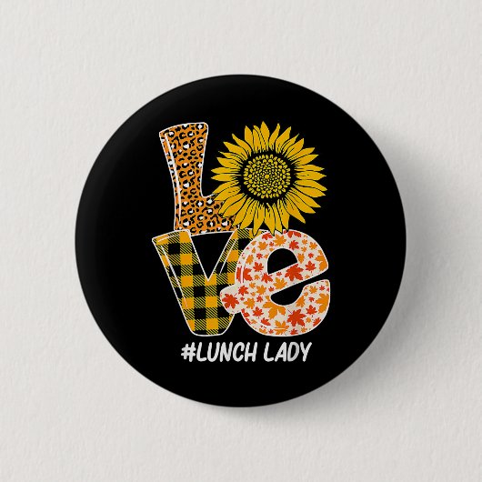 Zonnebloem Herfst Herfst Liefde Lunch Dame Grappig Ronde Button 5,7 Cm (Voorkant)
