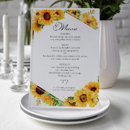 Zonnebloem Herfst Herfst Wedding Menu Kaart