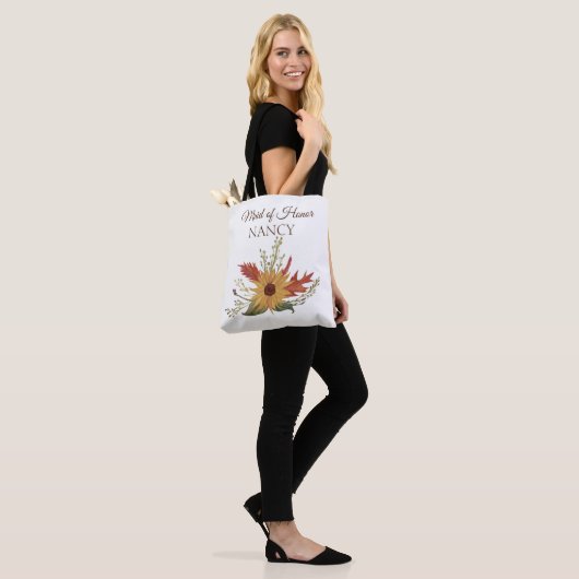 Zonnebloem Herfst Maid of Honor Canvas tas (Op model)