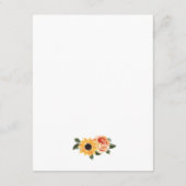 Zonnebloem Herfst Rozen Weddenschap Informatiekaartje (Achterkant)