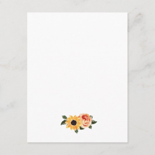 Zonnebloem Herfst Rozen Weddenschap Informatiekaartje (Achterkant)