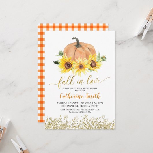 Zonnebloem herfst uit liefde voor vrijgezellenfees kaart (Voorkant / Achterkant in situ)