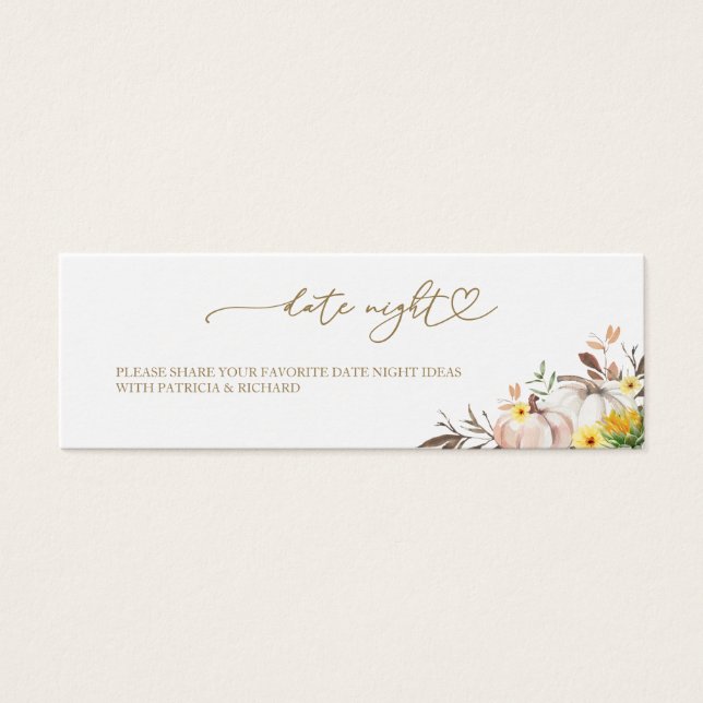 Zonnebloem Herfst Vrijgezellenfeest Datum Nacht Ka Mini Visitekaartjes (Voorkant)