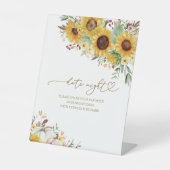 Zonnebloem Herfst Vrijgezellenfeest Datum Night Ja Reclamebord Met Voetstuk (Voorkant)