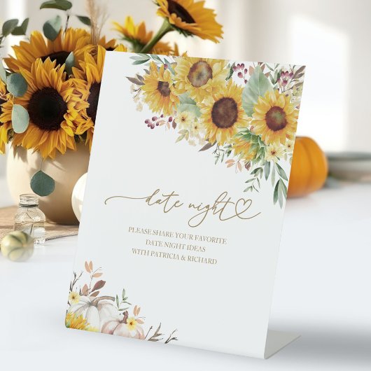 Zonnebloem Herfst Vrijgezellenfeest Datum Night Ja Reclamebord Met Voetstuk