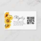 Zonnebloem Herfst Vrijgezellenfeest Gift Registry  Informatiekaartje (Voorkant)