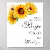 Zonnebloem Herfst Vrijgezellenfeest Recept Kaarten Poster (Voorkant)