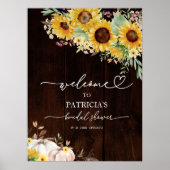 Zonnebloem Herfst Vrijgezellenfeest Welkomstbord Poster (Voorkant)