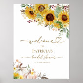 Zonnebloem Herfst Vrijgezellenfeest Welkomstbord Poster (Voorkant)