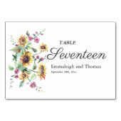 Zonnebloem Herfst Waterverf Bloemen Bruiloft Kaart (Achterkant)