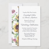 Zonnebloem Herfst Waterverf Bloemen Bruiloft Kaart (Voorkant)