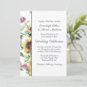 Zonnebloem Herfst Waterverf Bloemen Bruiloft Kaart (Staand voorkant)