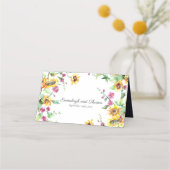 Zonnebloem Herfst Waterverf Bloemen Bruiloft Plaatskaartje (Achterkant)