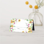 Zonnebloem Herfst Waterverf Bloemen Bruiloft Plaatskaartje (Voorkant)