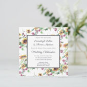 Zonnebloem Herfst Waterverf Bloemen Patroon Bruilo Kaart (Staand voorkant)