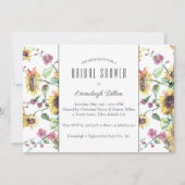 Zonnebloem Herfst Waterverf Bloemen Vrijgezellenfe Kaart (Voorkant)