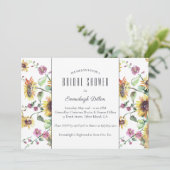 Zonnebloem Herfst Waterverf Bloemen Vrijgezellenfe Kaart (Staand voorkant)