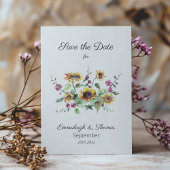 Zonnebloem Herfst Waterverf Florals Save the Date