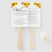 Zonnebloem Herfst Wedding Ceremony Program Teken Handwaaier (Voorkant en achterkant)