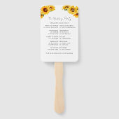 Zonnebloem Herfst Wedding Ceremony Program Teken Handwaaier (Achterkant)