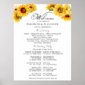 Zonnebloem Herfst Wedding Ceremony Program Teken Poster (Voorkant)