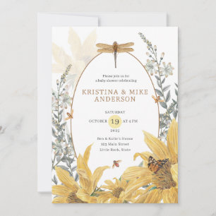 Zonnebloem Herfst Wildflower Baby shower Kaart