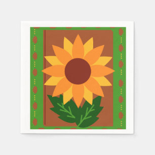 Zonnebloem herfstkleuren servet