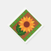 Zonnebloem herfstkleuren servet (Hoek)