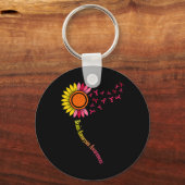 Zonnebloem Hersenaneurysma Awareness Maand Onderst Sleutelhanger (Voorkant)