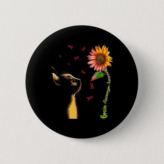 Zonnebloem Hersenaneurysma Bewustzijn Ronde Button 5,7 Cm (Voorkant)