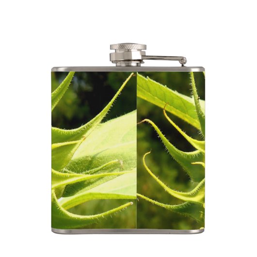 Zonnebloem Heupfles (Achterkant)