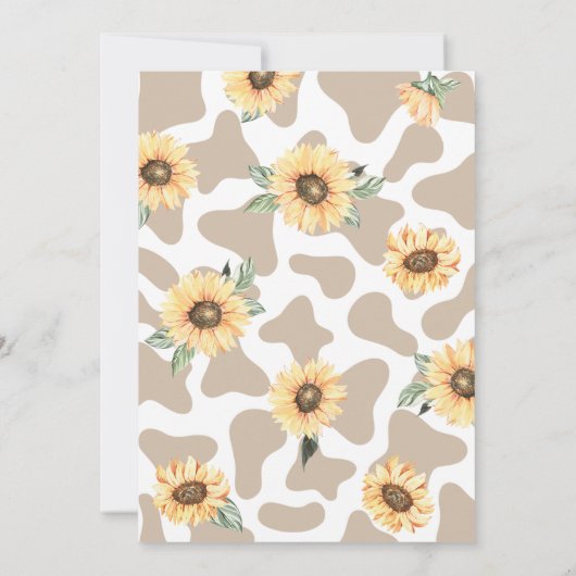 Zonnebloem Highland Koe Baby shower Kaart (Achterkant)