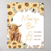Zonnebloem Highland Koe Baby shower Moeder Osa Bar Poster (Voorkant)