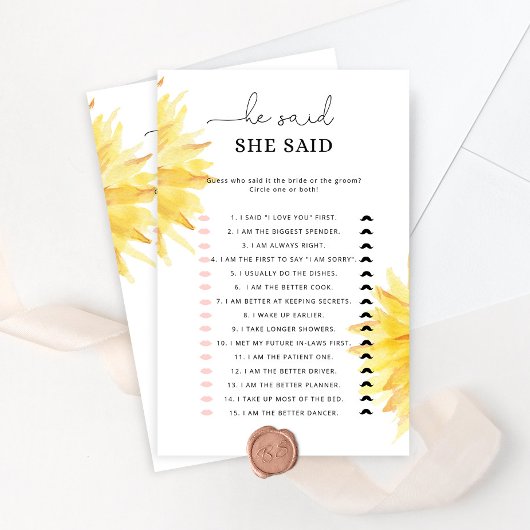 Zonnebloem Hij zei dat ze vrijgezellenfeest spel z